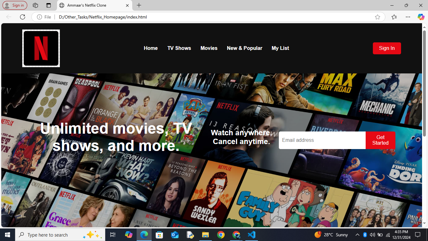 Netflix Homepage